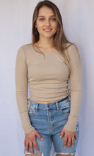 Load image into Gallery viewer, Lizzet Long Sleeve Top (Taupe)
